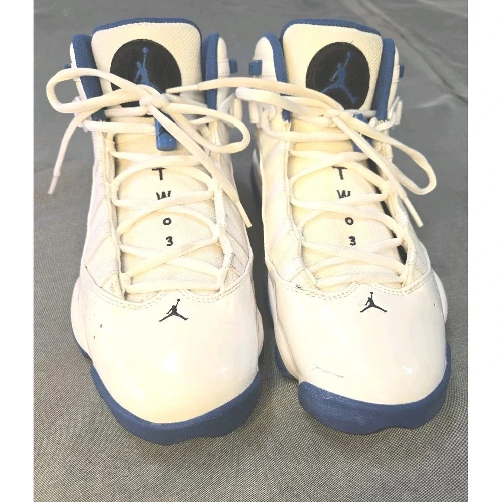 Jordan 6 Rings White/Dark Marina Blue/Black Men's Mid Top Lace Up 322992-114